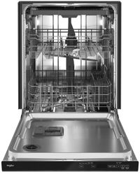 front view of the inside of the Whirlpool® 24" Fingerprint Resistant Stainless Steel Top Control Built In Dishwasher