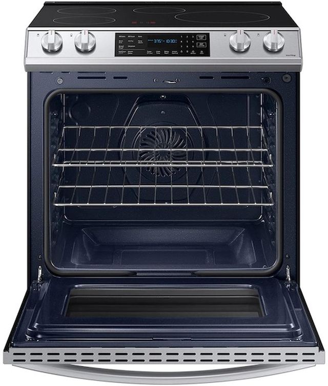 Samsung induction range with door ajar