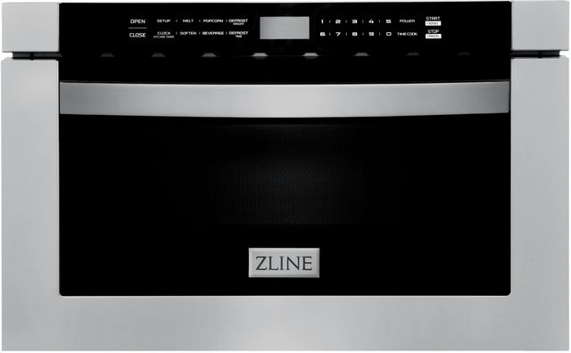 front view of the Zline 1.2 Cu. Ft. Stainless Steel Microwave Drawer