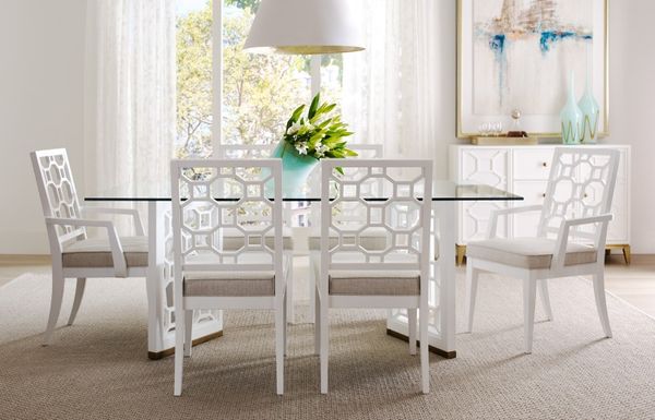 Legacy Classic Chelsea by Rachael Ray White Glass Top Dining Table