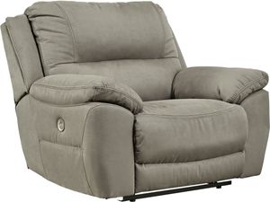 front view of the Signature Design by Ashley® Next-Gen Gaucho Putty Oversized Power Recliner