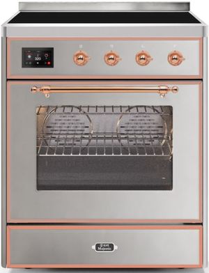 front view of the Ilve® Majestic II Series 30" Stainless Steel Free Standing Induction Range