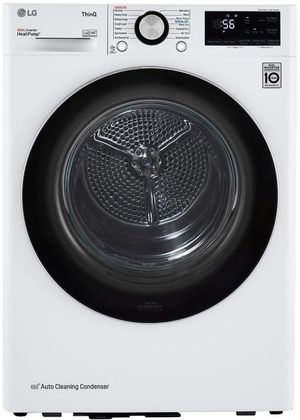 front view of the LG 4.2 Cu. Ft. White Front Load Electric Dryer