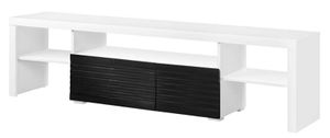 front view of the ACME Furniture Buck II Black High Gloss/White TV Stand