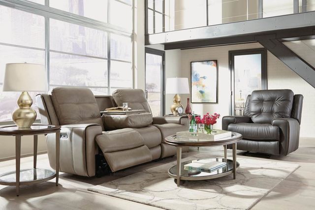 Flexsteel® Wicklow Beige Power Gliding Recliner With Power Headrest