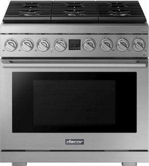 Dacor® Transitional Style Collection 36" Silver Stainless Steel Free Standing Natural Gas/Liquid Propane Gas Range