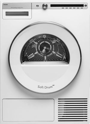 front view of the ASKO 5.1 Cu. Ft. White Heat Pump Front Load Dryer