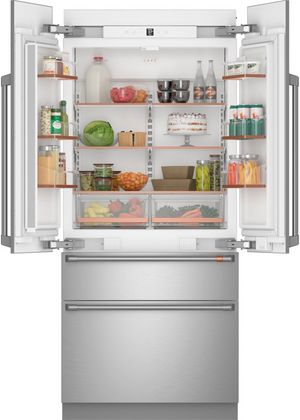 Interior of a Cafe French door refrigerator