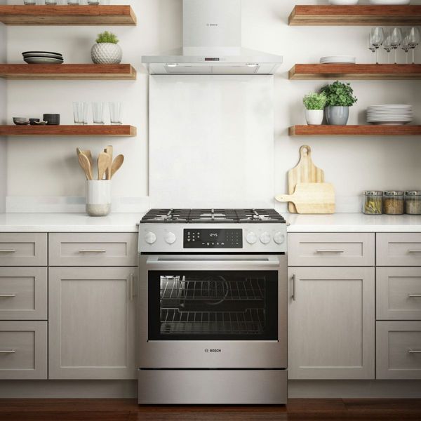 Bosch 800 Series 30" Stainless Steel Slide In Gas Range