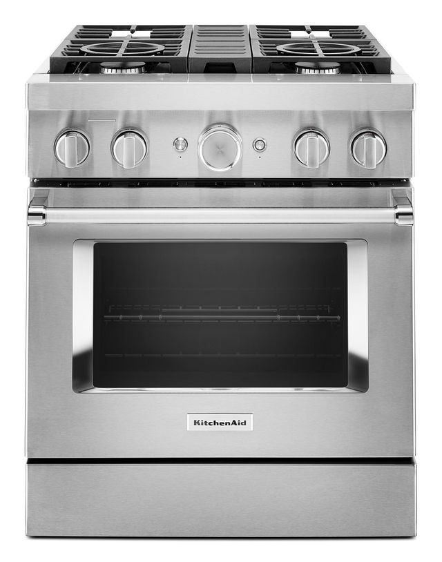 kitchenaid stainless steel dual fuel range