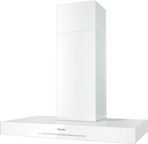view of the Miele DA 6698 W Puristic Edition 6000 36" Brilliant White Wall Mounted Range Hoods