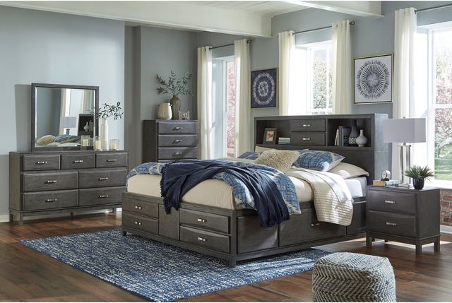 modern bedroom with platform bed