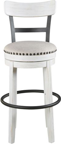 front view of the Margaret Barstool, a white rustic barstool
