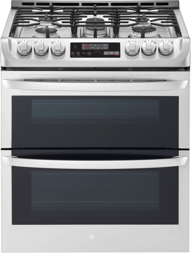 LG LG 30" Stainless Steel Slide In Gas Range front view