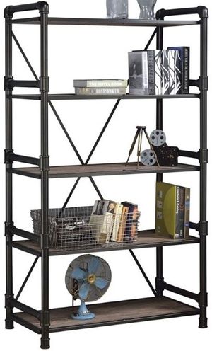 ACME Furniture Caitlin Rustic Oak/Black Bookshelf