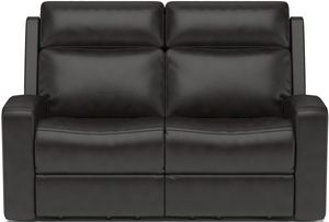 Flexsteel Cody Dark Brown Power Reclining Loveseat with Power Headrests