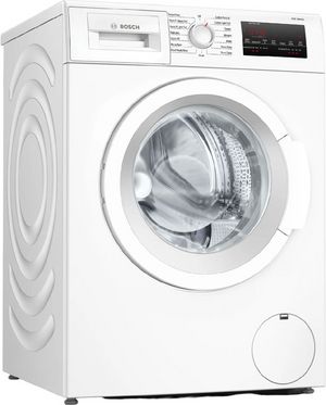 front view of the Bosch® 300 Series 2.2 Cu. Ft. White Front Load Washer