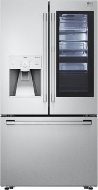 front view of the LG Studio 23.5 Cu. Ft. Stainless Steel Counter-Depth French Door Refrigerator