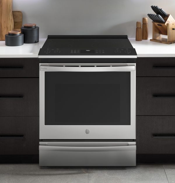 GE Profile 30" Fingerprint Resistant Stainless Steel Smart Slide-In Electric Convection Range