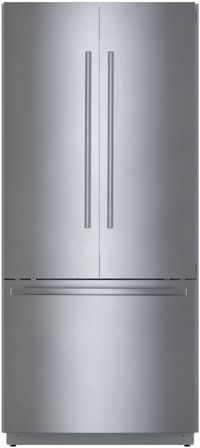 front view of the Bosch Benchmark® Series 19.4 Cu. Ft. Stainless Steel Built In Counter Depth French Door Refrigerator