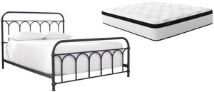 view of the Signature Design by Ashley® Nashburg 2-Piece Black/White Queen Metal Bed Set