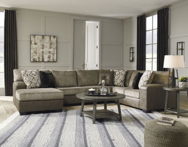 Benchcraft® Abalone 3-Piece Chocolate Sectional with Chaise lifestyle image