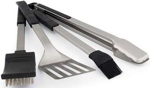 front view of the Broil King® Baron™ Tool Set-Black with Stainless Steel