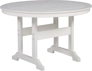 front view of the Signature Design by Ashley® Crescent Luxe White Outdoor Dining Table