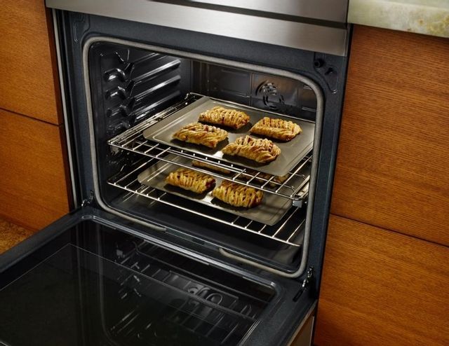 interior shot of Jenn Air range with food baking inside
