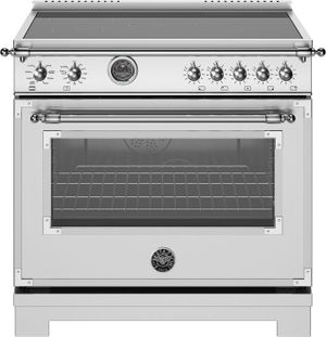 front view of the Bertazzoni Heritage Series 36" Stainless Steel Slide In Induction Range