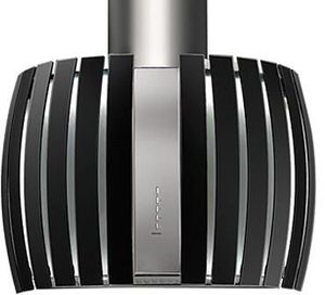 front view of the Falmec Design Collection 30" Black Island Range Hood