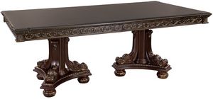 dark wood traditional style pedestal dining table 