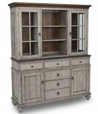Flexsteel dining hutch in a farmhouse, traditional Americana style