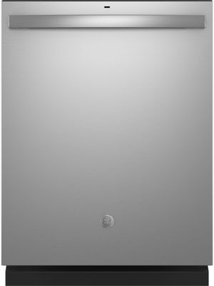 front view of the GE® 24" Fingerprint Resistant Stainless Steel Built-In Dishwasher