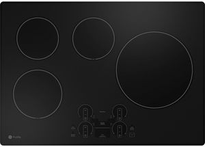 top view of the GE Profile™ 30" Black Built-In Induction Cooktop
