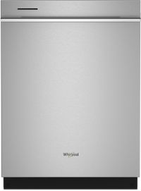 front view of the Whirlpool® 24" Fingerprint Resistant Stainless Steel Top Control Built In Dishwasher