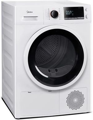 front view of the Midea® 4.4 Cu. Ft. White Front Load Electric Dryer