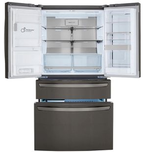 inside view of the LG 29.5 Cu. Ft. PrintProof™ Black Stainless Steel French Door Refrigerator