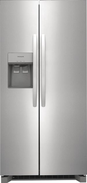 front view of the Frigidaire® 22.2 Cu. Ft. Stainless Steel Standard Depth Side-by-Side Refrigerator