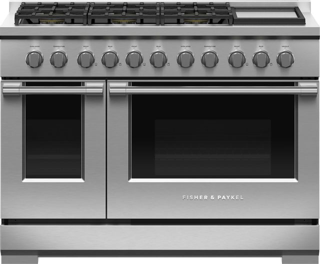 Stainless steel 48" Fisher Paykel gas range