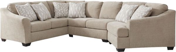 front view of the Signature Design by Ashley® Brogan Bay 3-Piece Cork Sectional with Right-Arm Facing Cuddler