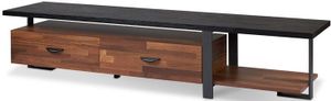 front view of the ACME Furniture Elling Walnut/Black TV Stand
