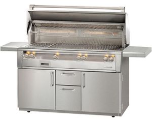 front view of the Alfresco™ ALXE Series 56" Freestanding Grill-Stainless Steel