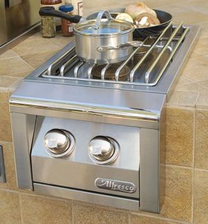 front view of the Alfresco™ 14" Dual Side Burner-Stainless Steel