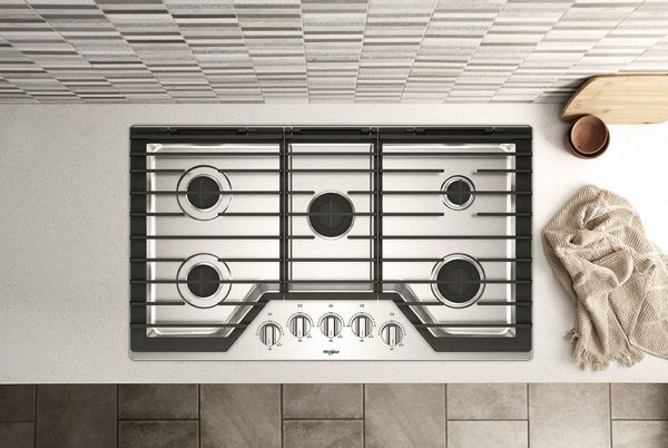Whirlpool 36" Stainless Steel Gas Cooktop