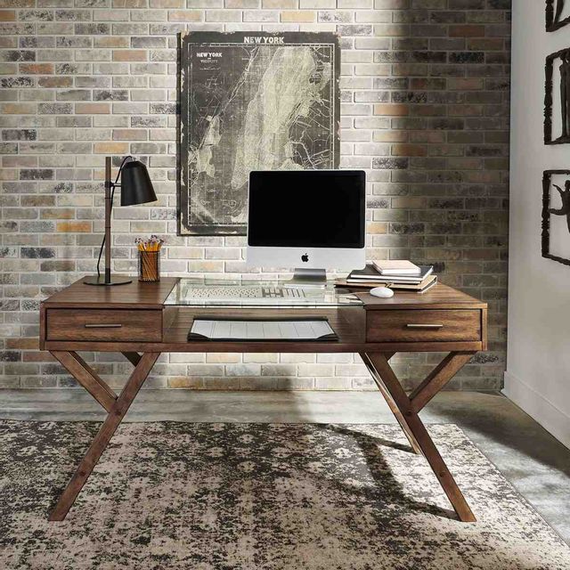 Liberty Furniture Lennox Weathered Chestnut Writing Desk lifestyle image
