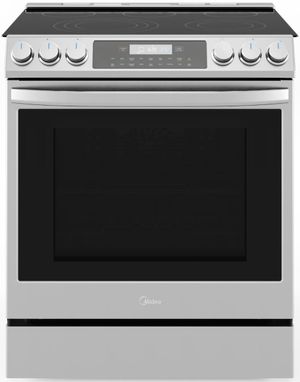 front view of the Midea® 30" Stainless Steel Slide In Electric Range