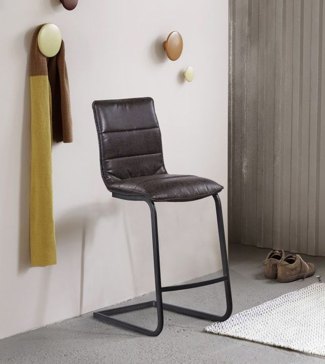 Armen Living Newark Gray/Espresso 30” Bar Height Bar Stool