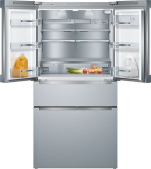 Bosch 800 Series 36 in. 20.5 Cu. Ft. Stainless Steel Counter Depth French Door Refrigerator door open