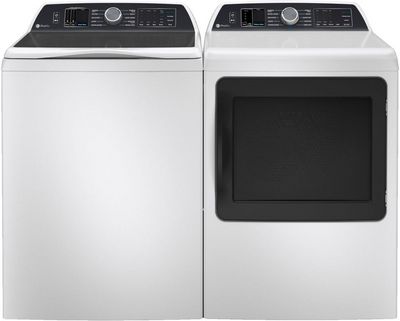 front view of the GE Profile™ White Laundry Pair